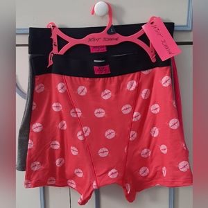 Betsey Johnson Boxer Short Set of 3 in size Large. NOT TRUE LARGE. FIT SMALL